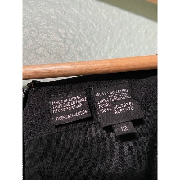 Vintage Liz Claiborne Night Women's Beaded Sequin Black Long Dress Size 12 - Picture 6 of 8